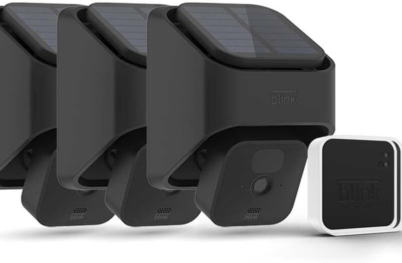 Blink Outdoor (3rd Gen) + Solar Panel Charging Mount – wireless, HD smart security camera, solar-powered, motion detection – 3 camera system