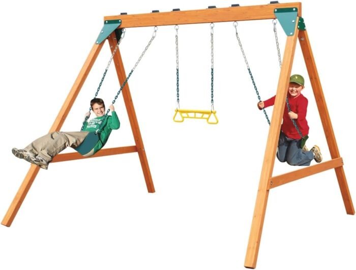 Swing-N-Slide PB 8360 Ranger Wooden Swing Set with Swings, Brown (Amazon Exclusive) - Image 4