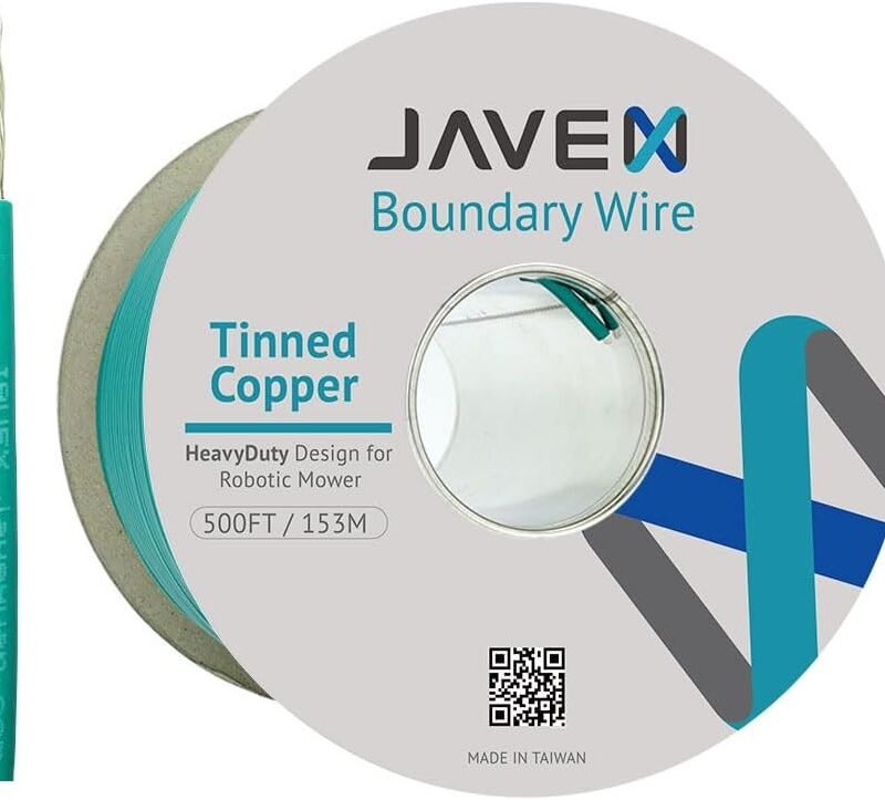 JAVEX Robotic Mower Boundary Wire Cable- Tinned Copper Heavy Duty Universal for Gardena, Husqvarvna, Worx and Other Lawn Auto-Mower Brands Installation Kit [3.4mm, 24x0.25mm] Green, 153M/500FT