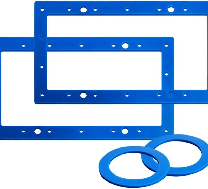 LINERWORLD.COM Deluxe Replacement Gasket Kit for Above Ground Swimming Pools - Standard Size Fits Most Pools - Widemouth Rectangle Skimmer and Return Jet Gasket Set
