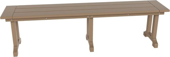 WestinTrends Malibu 65" Outdoor Dining Bench, All Weather Resistant Poly Lumber Patio Garden Bench Trestle Long Bench for Both Outdoor and Indoor, Weathered Wood - Image 6