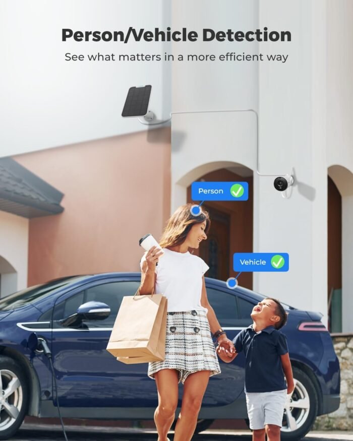 REOLINK 2K 3MP Solar Security Camera, Wireless Home Security Camera Outdoor Indoor, Night Vision, Human/Car Detection, 2.4G WiFi, Local Storage, No Monthly Fee, Support Home Hub, Argus Eco+Solar Panel - Image 4