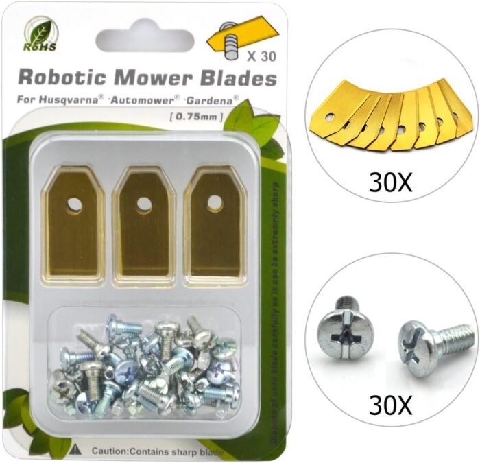 Headley Tools Replacement Robotic Mower Blades (Titanium Coating) for Husqvarna Automower,Gardena Robot Mower, Pack of 30 - Image 2