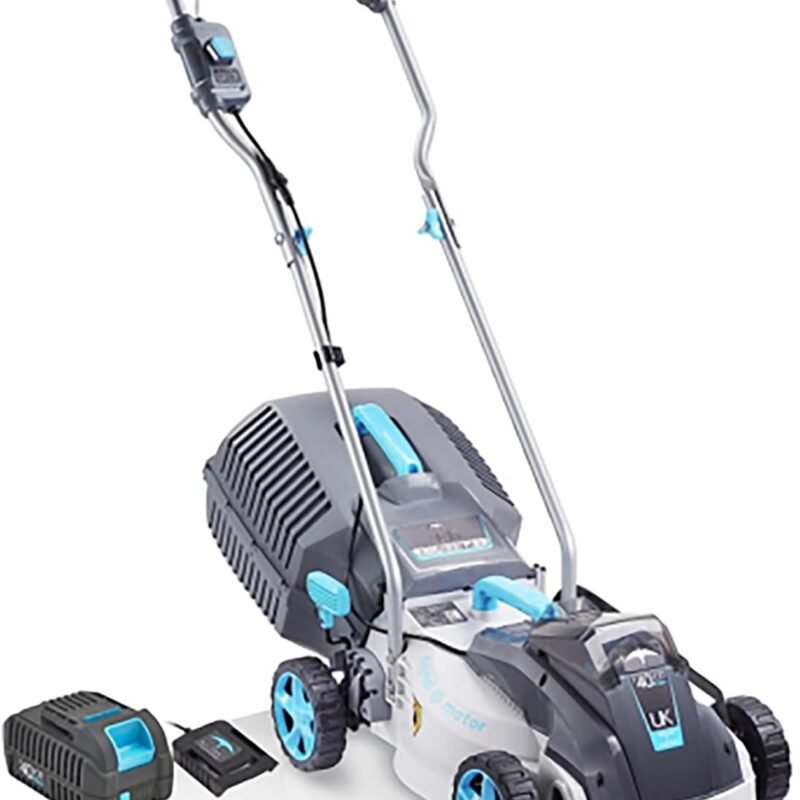 Cordless Lawn Mowers, 15 Inch Lightweight Lawn Mower, 40V Lithium-ion Lawnmower w/Brushless Motor, 5 Cutting Heights Adjustable -Low Noise 2 in 1 Push Mower