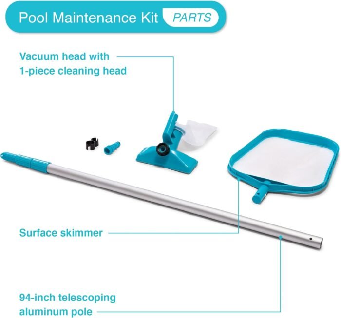 Intex 28002E Cleaning Maintenance Swimming Pool Kit with Vacuum, Surface Skimmer, and Telescoping Pole for Above Ground Pools (Pool Sold Separately) - Image 3