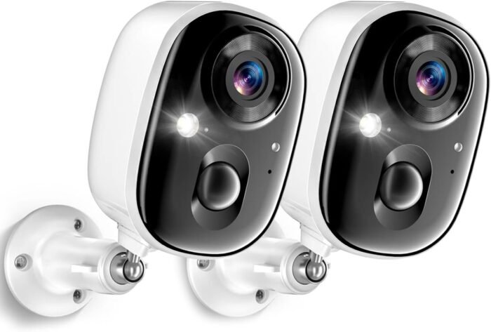 Security Cameras Wireless Outdoor 2K Battery Powered Color Night Vision WiFi Waterproof Surveillance Camera 2 Way Audio Mic Motion Detection Spotlight Alarm SD/Cloud Storage for Indoor Home Kids Pet