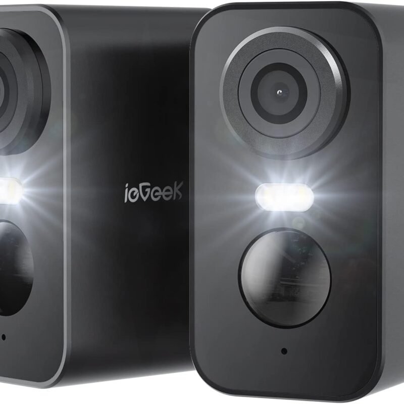 ieGeek Security Cameras Wireless Outdoor 2-Pack, 2K WiFi Surveillance Camera for Home Security, Battery Powered Security Cameras with Siren & Spotlight, AI Detection, IP65 Waterproof, Works with Alexa
