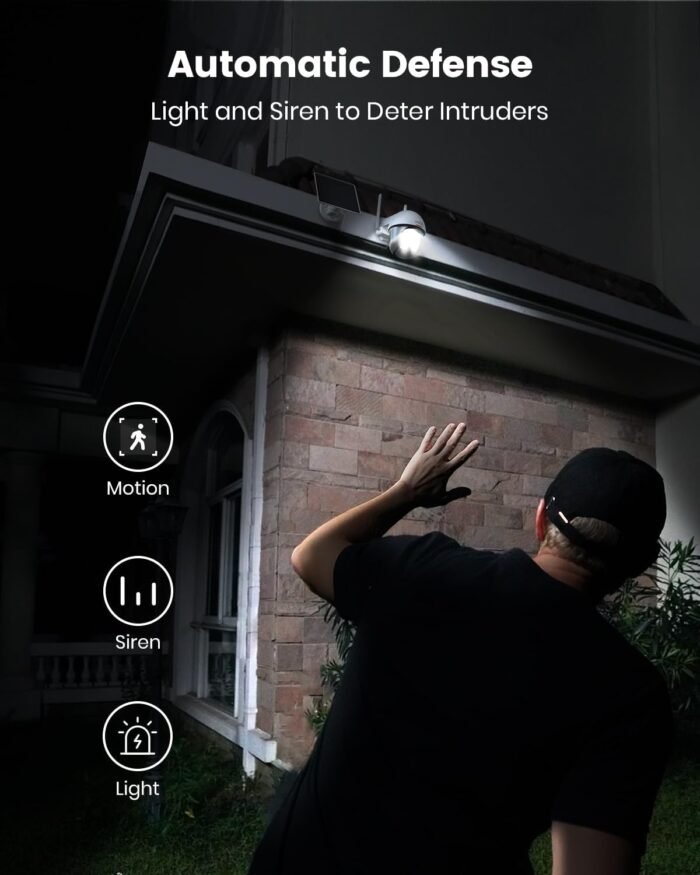 DEKCO Security Cameras Wireless Outdoor, Solar Powered, Panoramic PTZ, Auto Motion Tracking, True 2K, Color Night Vision, Spotlights, 2-Way Talk, 2 Pack - Image 5