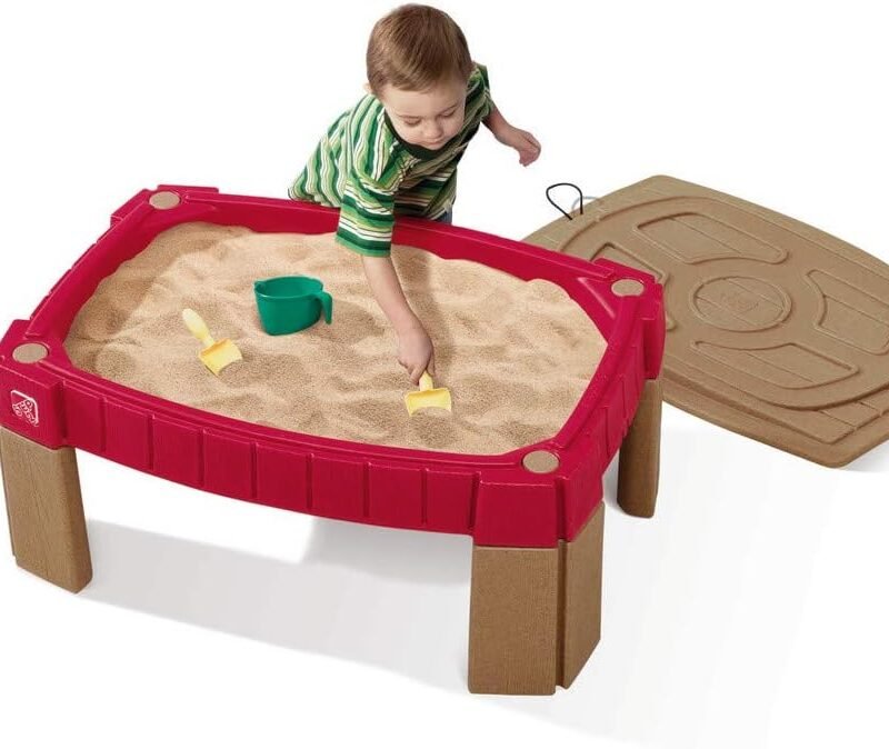 Step2 Naturally Playful Sand Table, Kids Sand Activity Sensory Table, 5 Piece Accessory Kit, Toddler Summer Outdoor Toys, 2+ Years Old