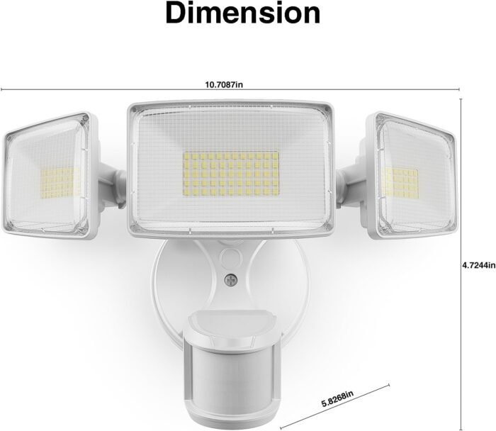 Onforu 75W LED Motion Sensor Outdoor Lights, Dusk to Dawn Flood Lights Outdoor Motion Sensor, Hardwired Security Lights Floodlights Outside 7500LM 6500K Daylight IP65 Waterproof (White) - Image 8