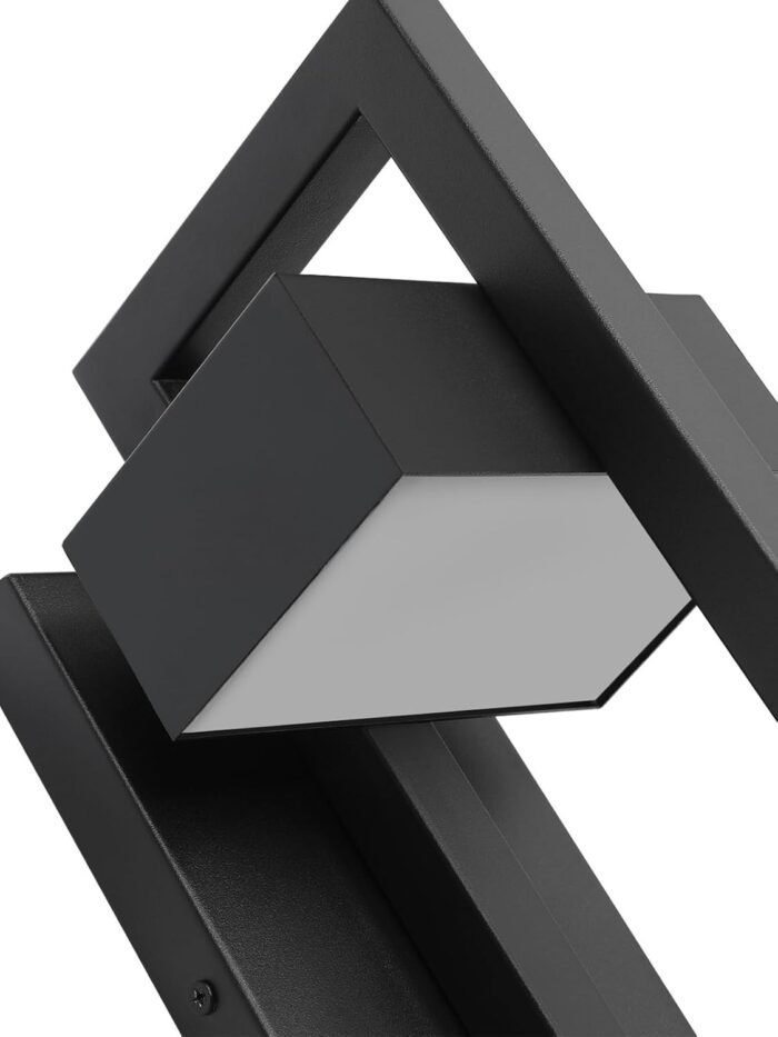 LamQee Outdoor Wall Lights Modern Exterior Lighting Fixtures, 3000K Integrated LED Outdoor Wall Sconce Lighting 2 Packs, Matte Black Outside Wall Mount Lights for House Front Door Porch Garage Patio - Image 3