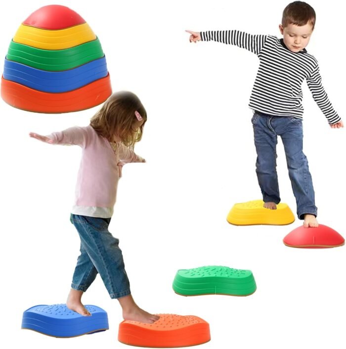 5Pcs Stepping Stones for Kids,Non-Slip Plastic Toddler Balance River Stones for Promoting Children's Coordination Skills Obstacle Courses Sensory Toys for Toddlers Indoor or Outdoor Play - Image 8