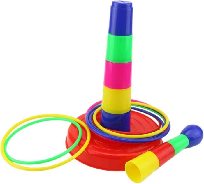 Ogrmar 18" Colorful Plastic Sport Ring Toss Game Set for Kids - Image 3