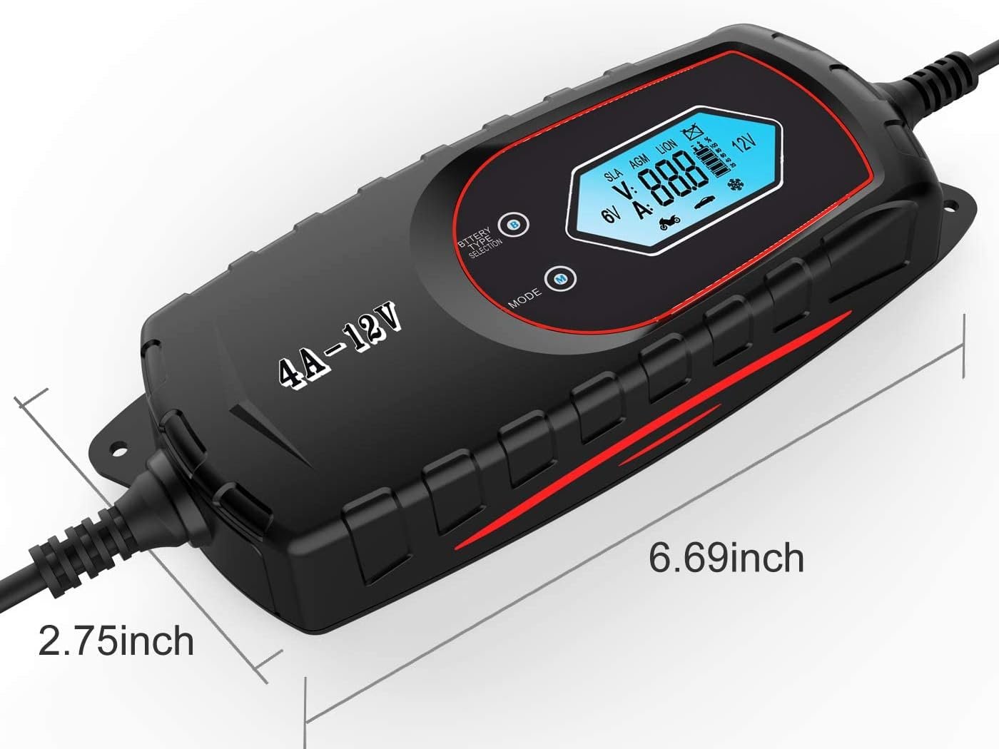Car Battery Charger and Maintainer, 6V 12V Fully Automatic Smart Battery Charger, Trickle Charger Multipurpose Set for Trucks, Motorcycles, Lawn Mower, Boat, Scooter - Image 7