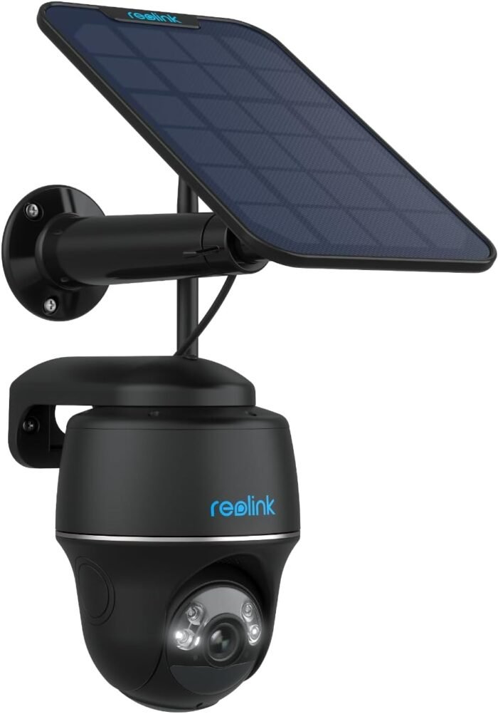 REOLINK 5MP Security Camera System Wireless Outdoor, Pan Tilt Battery Solar Cam with 2.4/5GHz Dual-Band WiFi, Smart Detection, Time Lapse, Home Hub Compatible, Argus PT + Solar Panel (Black)