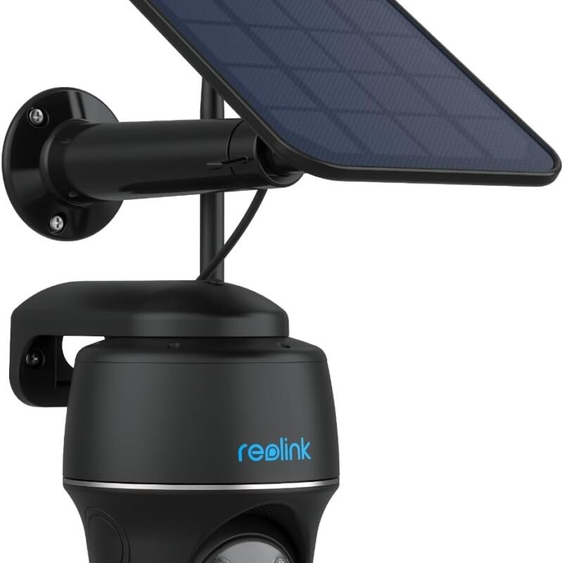 REOLINK 5MP Security Camera System Wireless Outdoor, Pan Tilt Battery Solar Cam with 2.4/5GHz Dual-Band WiFi, Smart Detection, Time Lapse, Home Hub Compatible, Argus PT + Solar Panel (Black)