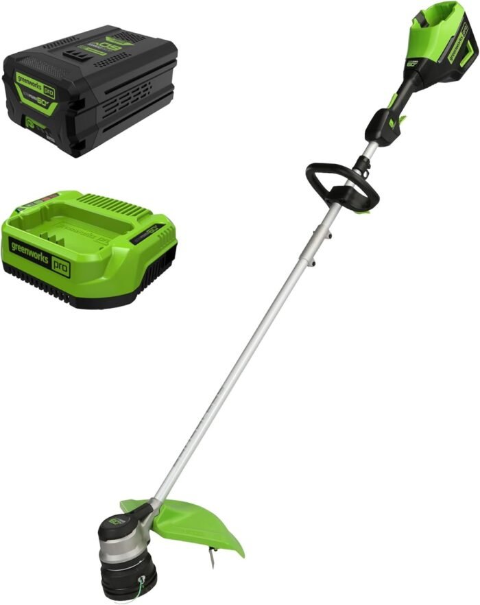 Greenworks 60V 16” Brushless Cordless String Trimmer, 2.5Ah Battery and Charger Included