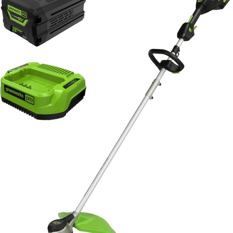 Greenworks 60V 16โ Brushless Cordless String Trimmer, 2.5Ah Battery and Charger Included