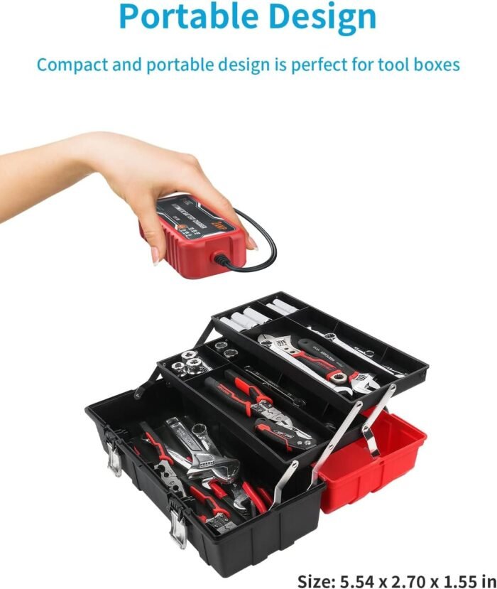 [2-Pack] FOVAL 2-Amp Car Battery Charger, 6V and 12V Portable Automatic Smart Charger, Battery Maintainer, Trickle Charger and Battery Desulfator for Car Lawn Mower Motorcycle Boat Lead Acid Batteries - Image 7