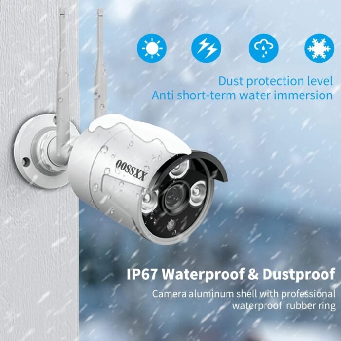 (Dual Antennas for Wi-Fi Enhanced) AI Human Detected 2K 3.0MP Wireless Security Camera System, Surveillance NVR Kits with 2TB Hard Drive, 4Pcs Outdoor WiFi Security Cameras, with Audio, Night Vision - Image 7