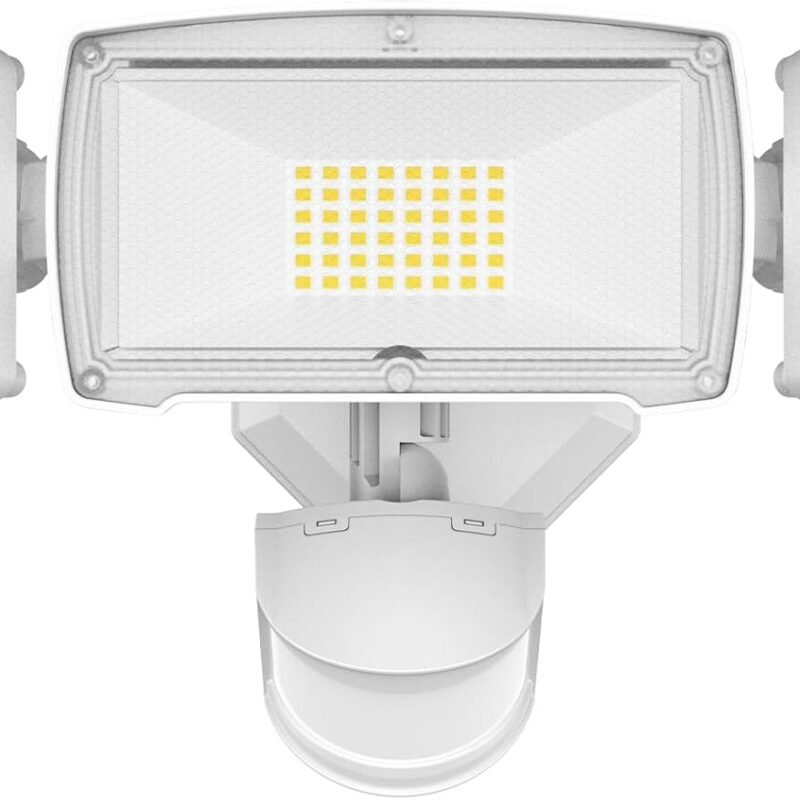 HGGH LED Security Motion Sensor Outdoor Lights,3 Head Motion Detection Outdoor Lights 6000K IP65 Waterproof,38W 4200LM Flood Lights Outdoor Motion Sensor Lights for Yard Garage Porch House