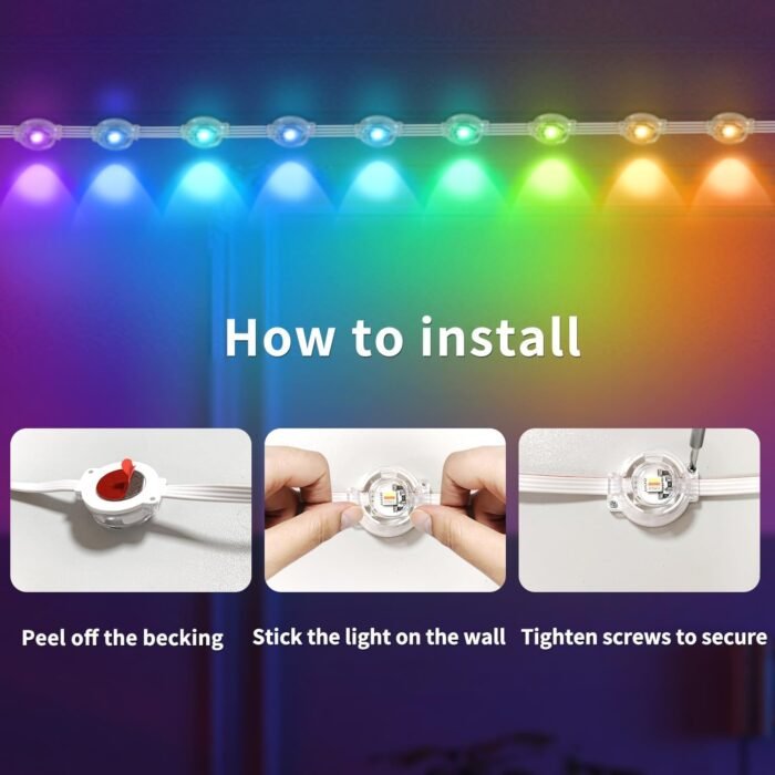 200FT Permanent Outdoor RGB Lights,IP67 Waterproof Smart LED Eaves Lights with App/Remote Control,for Christmas and All Holiday Decor,Daily and Accent Lighting,House Roof and Garden Lighting - Image 8