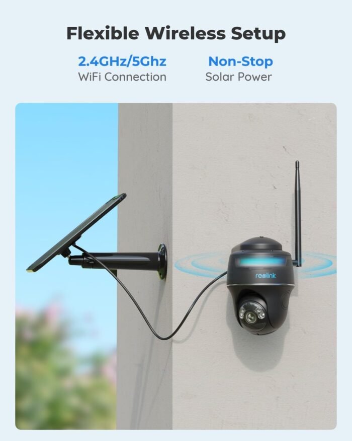 REOLINK 5MP Security Camera System Wireless Outdoor, Pan Tilt Battery Solar Cam with 2.4/5GHz Dual-Band WiFi, Smart Detection, Time Lapse, Home Hub Compatible, Argus PT + Solar Panel (Black) - Image 5