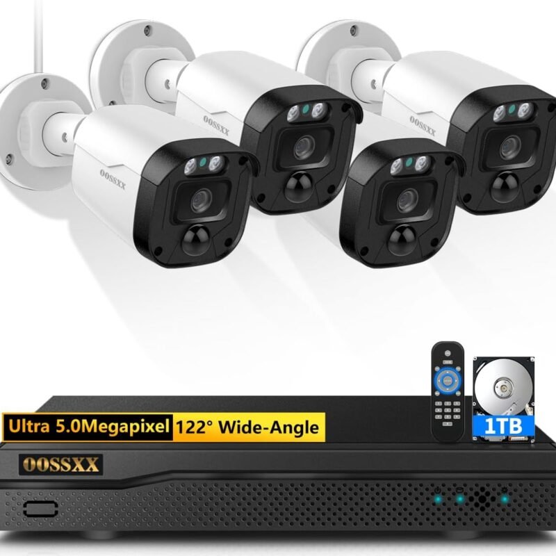 Full HD 5MP Definition Wired Security Camera System Outdoor Home Video Surveillance Cameras CCTV Camera Security System Outside Surveillance Video Indoor