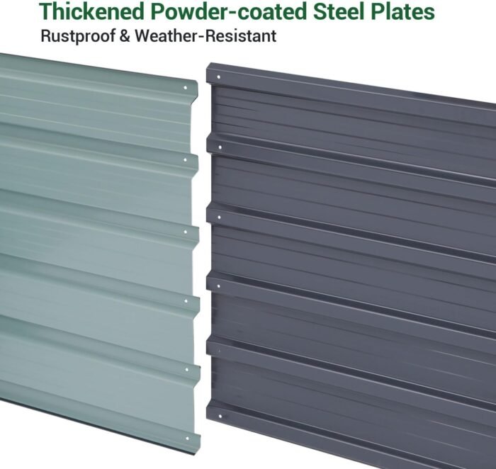 Ohuhu Metal Raised Garden Bed Outdoor 8x3x1.9 FT Reinforced Galvanized Rustproof Colored Steel Planter Boxes for Vegetables, Heavy Duty Raised Beds for Growing Flowers Herbs Succulents - Image 4