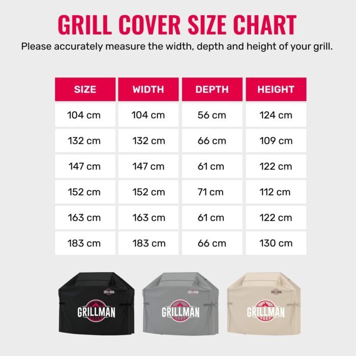 Grillman Premium Grill Cover for Outdoor Grill - Heavy-Duty Waterproof BBQ Grill Cover - Rip-Proof and Wind-Resistant - Large Barbecue Gas Grill Cover for Backyard - Gray (64" L x 24" W x 48" H) - Image 6