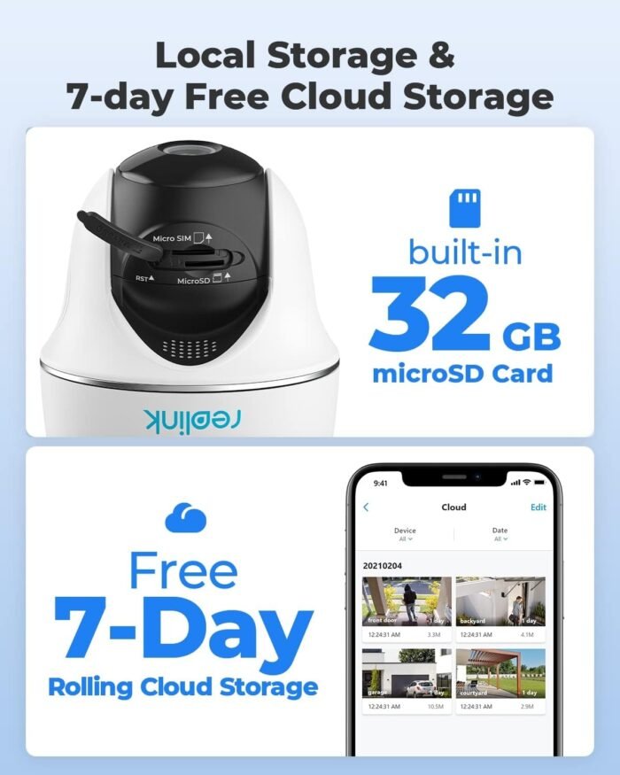 REOLINK 4G LTE Cellular Security Camera Outdoor, 5MP No WiFi, 360° Pan-Tilt Go PT Plus+Solar Panel+32GB SD Card, Wireless Solar Powered, 2K+ Color Night Vision, Smart AI Detection - Image 7