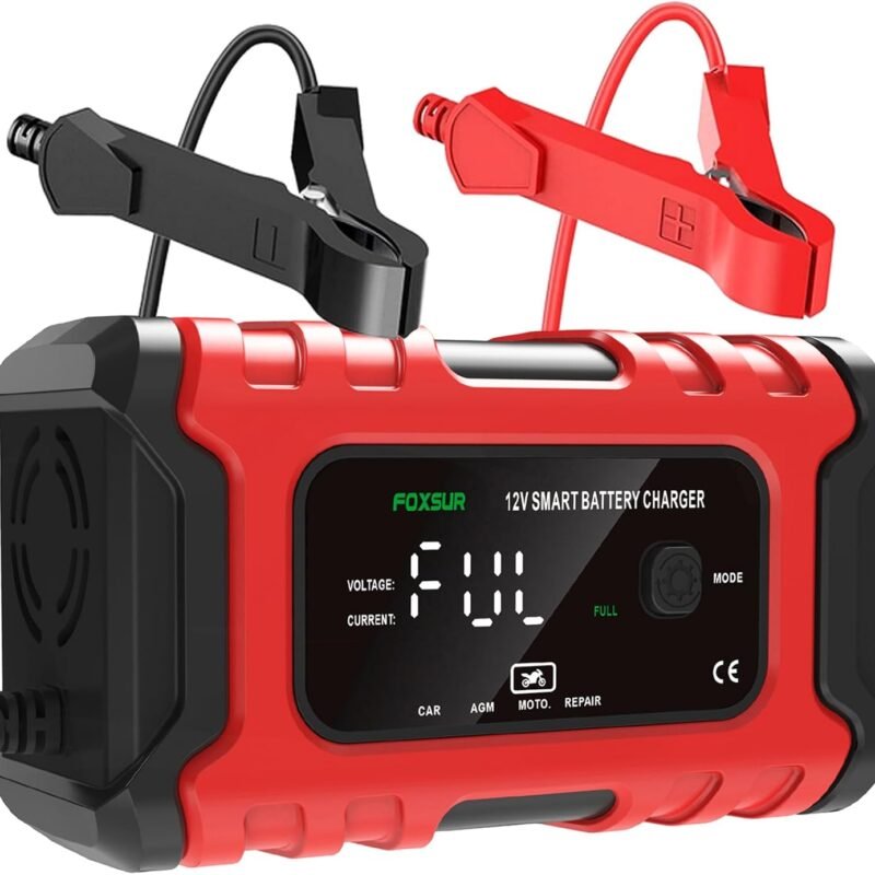 Car Battery Charger 12V Automotive, 6-Amp Fully Automatic Smart Charger, Trickle Charger and Maintainer, Car Battery Repair and Desulfator for Cars Boat Motorcycle Lawn Mower RV ATV SUV Snowmobile