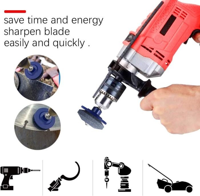 Crafts Man Lawn Mower Blade Sharpener for Any Power Hand Drill by (5 Packs Blue) - Image 4