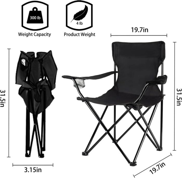 Damei century Foldable Camping Chair - Lightweight, Instant Setup for Beaches, Lawns, Sports - Image 3