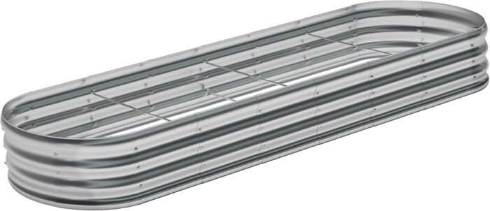 8x2x1FT Galvanized Raised Garden Bed Kit,Vegetable Boxes-Oval Metal Flower Box,Large Planter Raised Beds Outdoor Garden for Planting,Fruit,Herb-Sliver