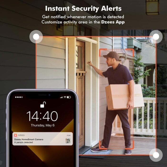 Dzees Wireless Security Camera Outdoor with Magnetic Mount, 4MP Battery Powered Security Cameras Wireless Outdoor for Home Security, AI Motion Detection/2-Way Talk/Color Night Vision/Ip66/Cloud-2-Pack - Image 3