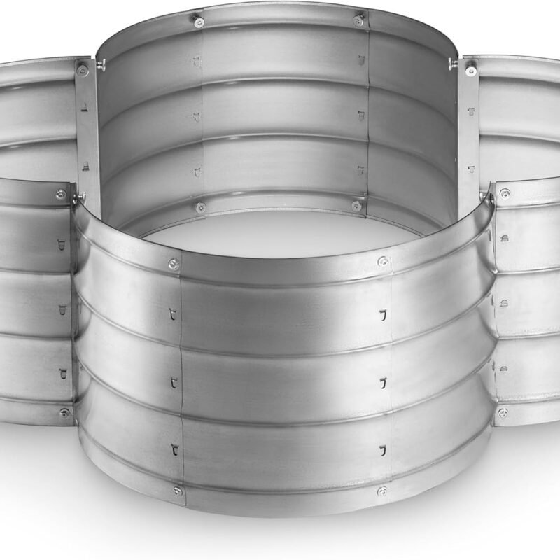 Galvanized Raised Garden Beds Outdoor // 3×3×1 ft Planter Raised Beds for Gardening, Vegetables, Flowers // Large Metal Garden Box (Silver) // Patented Tool-Free Design