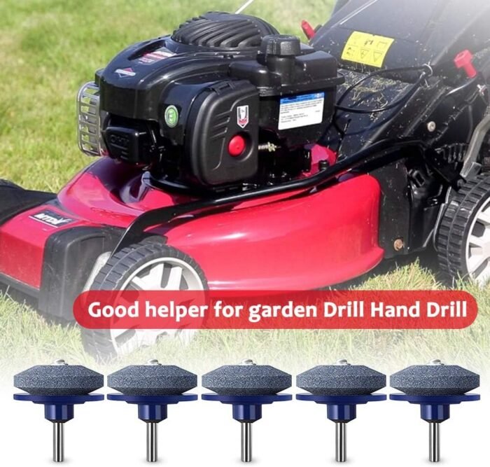 Crafts Man Lawn Mower Blade Sharpener for Any Power Hand Drill by (5 Packs Blue) - Image 2