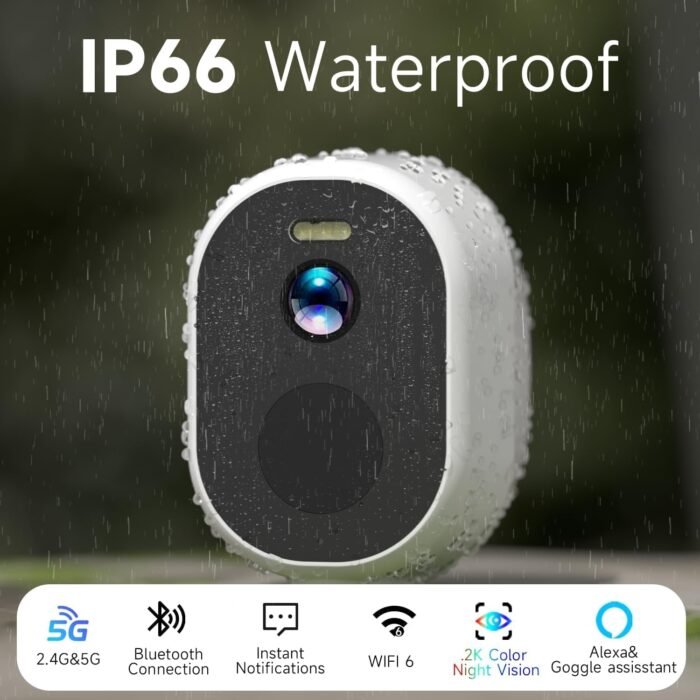 Security Cameras Wireless Outdoor, tuya 5g Security Camera, 2K HD Home Security System 4-Cam Kit with 130°-Wide View, 3MP Color Night Vision, Spotlight,IP65 Waterproof, Support Alexa,Cloud/SD - Image 8