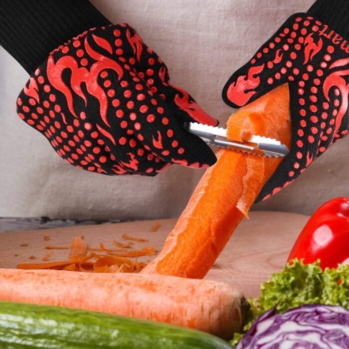 Comsmart BBQ Gloves, 1472 Degree F Heat Resistant Grilling Gloves Silicone Non-Slip Oven Gloves Long Kitchen Gloves for Barbecue, Cooking, Baking, Cutting - Image 6