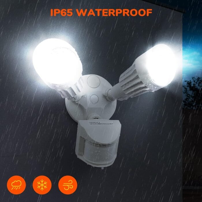JJC LED Security Lights,Motion Sensor Flood Light Outdoor Fixture,3000LM 27.5W(120W Equiv.),IP65 Waterproof,5000K Daylight White ETL Listed Outdoor Lighting White (Not Solar Powered) - Image 5