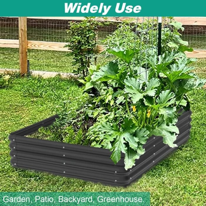 Outside Raised Garden Bed Kit for Vegetables, Herbs, Flowers, and Fruits, 4.0x3.0x1.0ft Planters Box for Outdoor Plants, Black - Image 6