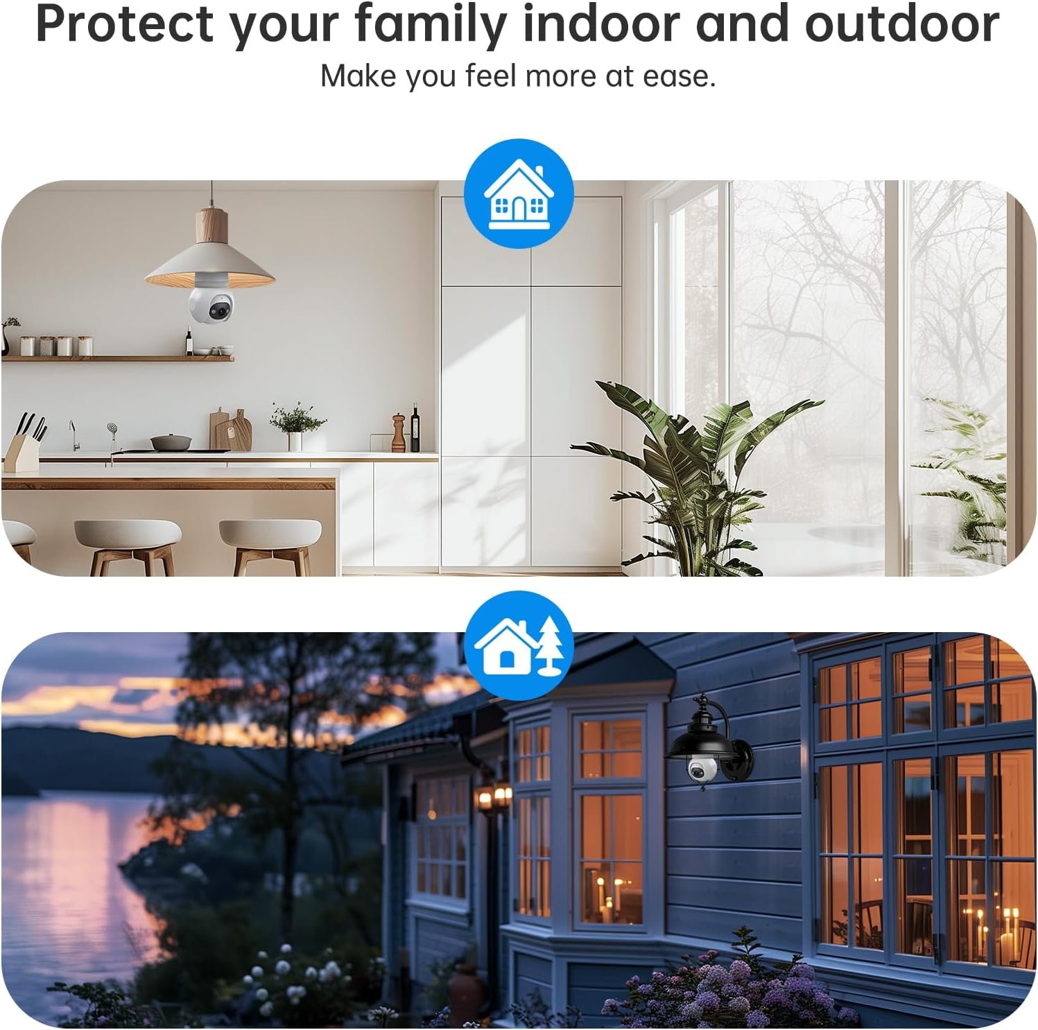 2K Light Bulb Security Camera Wireless Outdoor - 360° AI Motion Detection Cameras for Home Security Outside, 2.4G/5G Hz, Full-Color Night Vision, Auto Tracking, Siren Alarm, SD/Cloud Storage(2pack) - Image 3