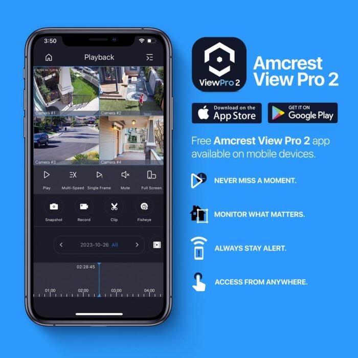 Amcrest 5MP Turret POE Camera, UltraHD Outdoor IP Camera POE with Mic/Audio, 5-Megapixel Security Surveillance Cameras, 98ft NightVision, 132° FOV, MicroSD (256GB), (IP5M-T1179EW-AI-V3) - Image 8