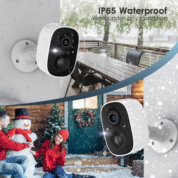 Geekee Security Cameras Wireless Outdoor 2-Way Talk Battery Powered Wi-Fi Cameras for Outside and Indoor 1080P Night Vision AI Motion Detection Siren Alarm IP65 Weatherproof 2-Pack - Image 3