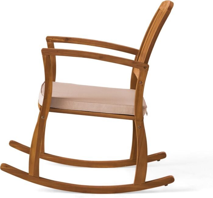 Christopher Knight Home Selma Acacia Rocking Chairs with Cushions, 2-Pcs Set, Teak Finish - Image 6