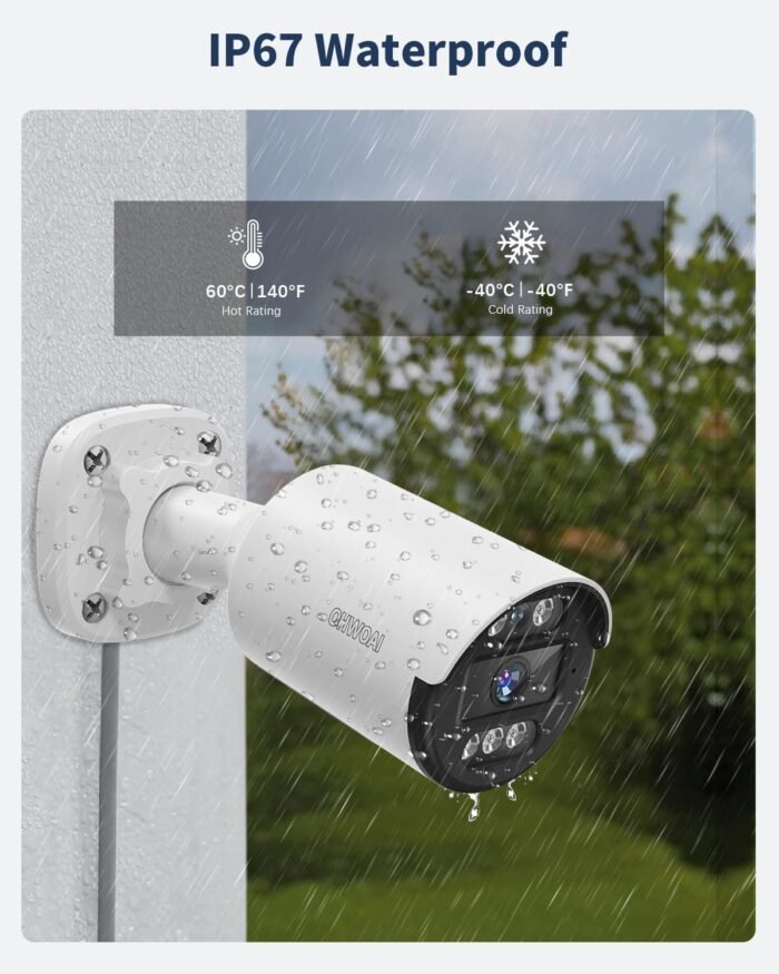 《122° Wide-Angle & 80FT Night Vision》Outdoor Wired Security Camera System,CCTV Cameras Outside, Home Video Surveillance Systems - Image 5