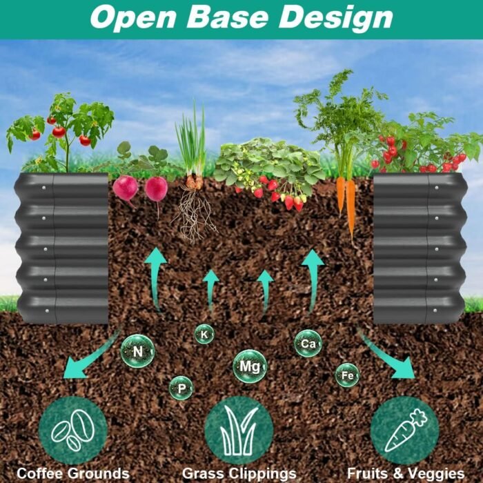 Outside Raised Garden Bed Kit for Vegetables, Herbs, Flowers, and Fruits, 4.0x3.0x1.0ft Planters Box for Outdoor Plants, Black - Image 3