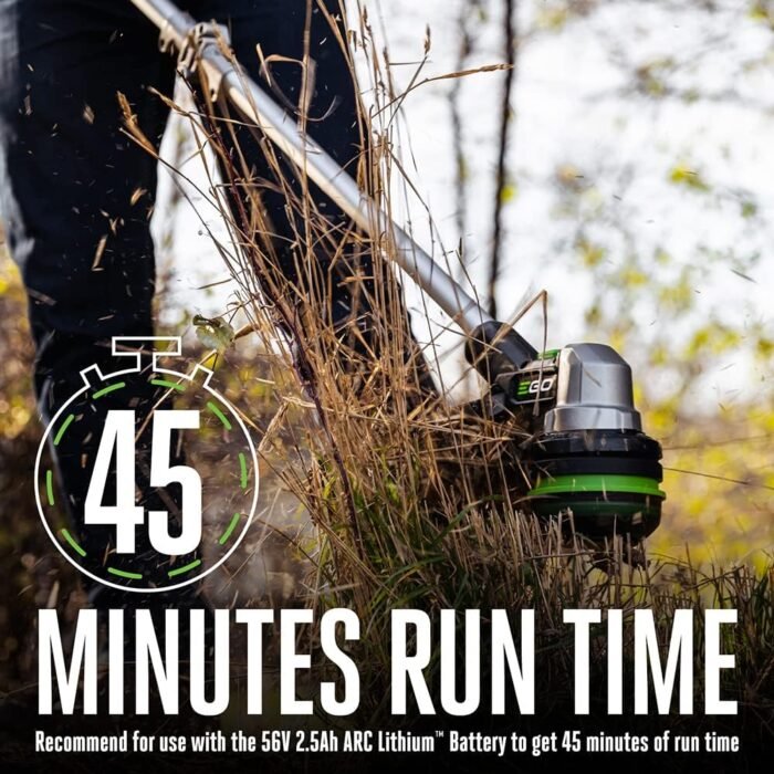 EGO ST1511T 15-Inch 56-Volt Lithium-Ion Cordless String Trimmer Kit Alu Foldable Shaft Battery and Charger Included, 15in Powerload/Telescopic/Gauge(2.5AH), Black - Image 4