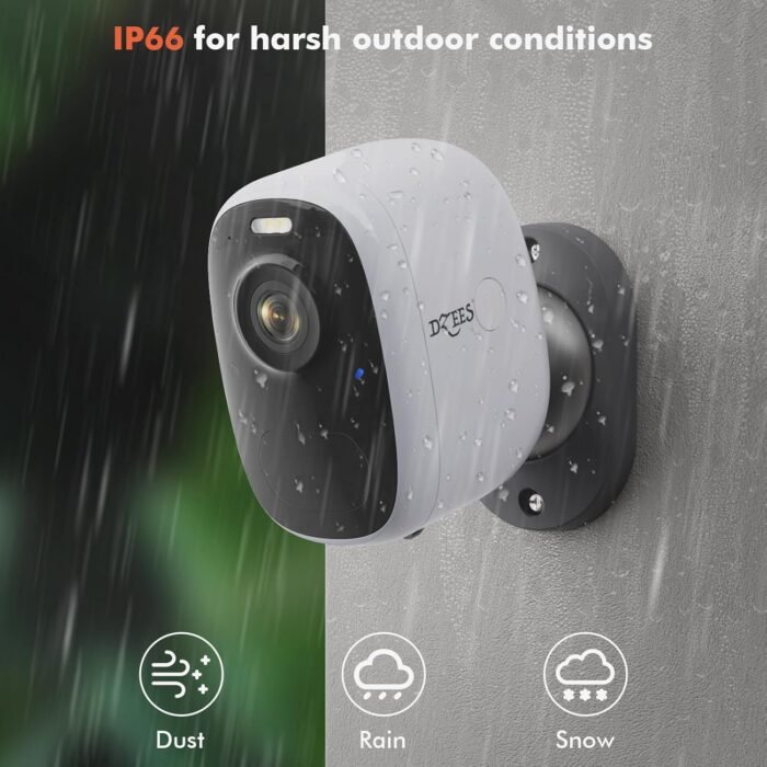 Dzees Wireless Security Camera Outdoor with Magnetic Mount, 4MP Battery Powered Security Cameras Wireless Outdoor for Home Security, AI Motion Detection/2-Way Talk/Color Night Vision/Ip66/Cloud-2-Pack - Image 7